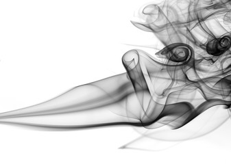 Toxic movement abstract on white background, Black smoke on white