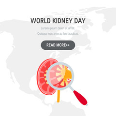 World kidney day concept in flat style