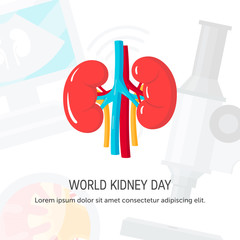 World kidney day concept in flat style