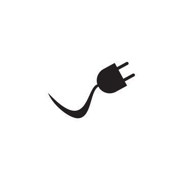 Electric plug logo icon template