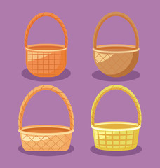 set of wicker baskets