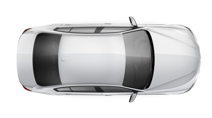 White executive car - top angle