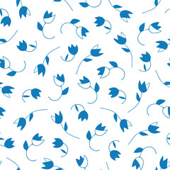 Lovely abstract vector floral seamless pattern tulips. Trendy hand drawn textures. Modern abstract design for, paper, cover, fabric and other users.