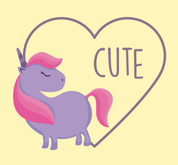 cute unicorn with frame icon