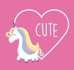cute unicorn with frame icon