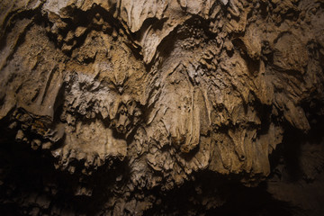 Stalactite formations at Belum caves, India