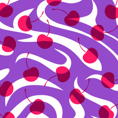 Cream cherry background - vector