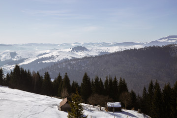 spring is near, but winter does not given up in the mountains 