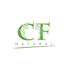 Nature Green Leaf CF Letter Logo