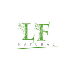 Nature Green Leaf LF Letter Logo
