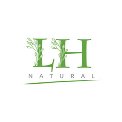 Nature Green Leaf LH Letter Logo