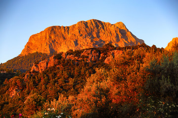 Der Puig Major in der Serra de Tramuntana im Sonnenuntergang