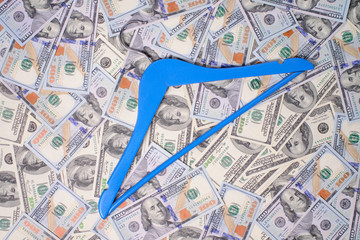 hanger on a dollars background