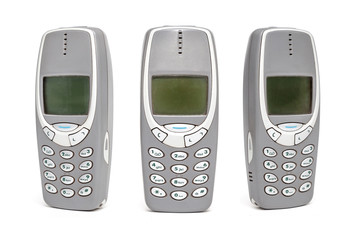 Old Mobile Phone on white background.