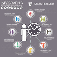 Infographic template and options with flat icons for presentation.
