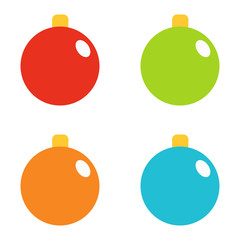 Christmas balls. Set of color christmas balls. White background. Vector illustration. EPS 10.