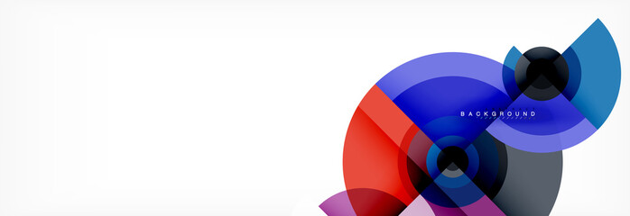 Minimal geometric circles and triangles abstract background, techno modern design, poster template