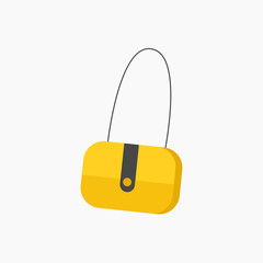 Yellow women bag. Accessory. Fashion. Vector illustration. EPS 10.