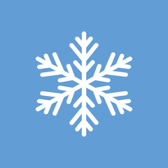 Snowflake. Snowflake icon. Snowflake on a blue background. Vector illustration. EPS 10.