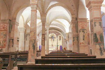 Fototapeta premium Interior view of the lower church San Fermo Maggiore in Verona, Veneto, Italy.