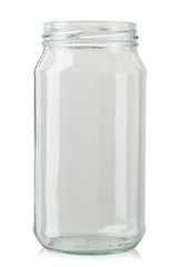 empty glass jar isolated