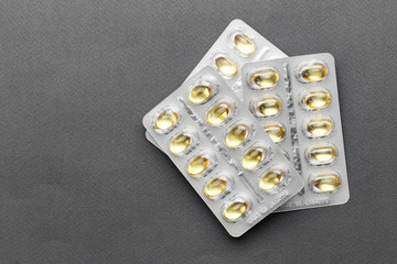 pills in a blister space for text