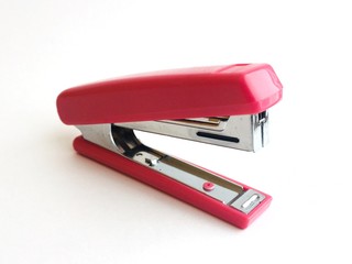 Red stapler, or stapler on a white background