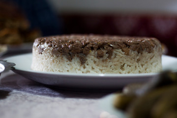 local turkey meat with rice meal