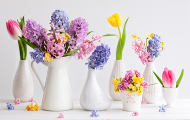 Beautiful spring flowers bouquets
