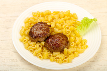 Pasta with cutlet