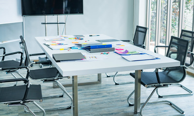 Meeting room without staff.