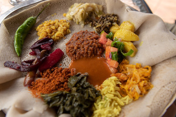 Vegetarian traditional Ethiopian food