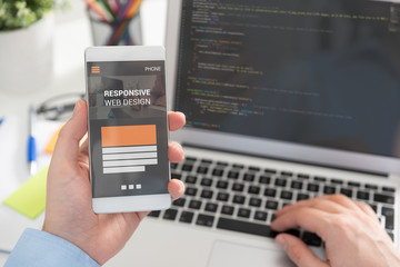 Web designer, programmer working with template