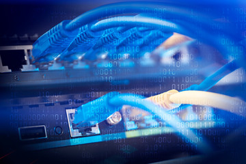 Network switch sockets with cable connections