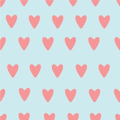 Hand painted vector hearts pattern for Valentine's day