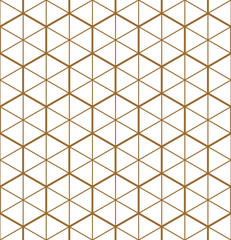 Seamless traditional Japanese geometric ornament .Golden color lines.