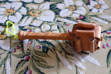 old clack on a white background