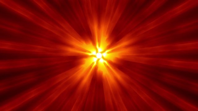 Bursting Five Star Glow Rays Motion Background Loop Red