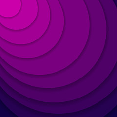 Colored paper waves, 3D abstract, geometric background texture layers of depth in shades of purple. Paper cut style.