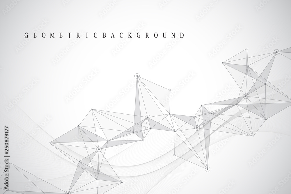 Poster Big data visualization. Graphic abstract background communication. Perspective backdrop visualization. Analytical network visualization. Vector illustration.