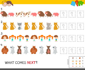 pattern game with kid and animal characters