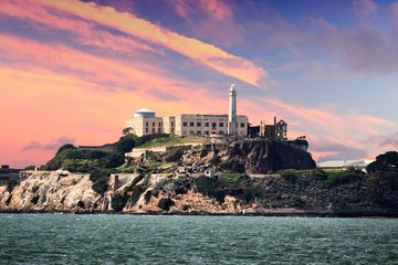 Alcatraz sunset - obrazy, fototapety, plakaty