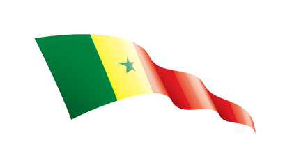 Senegal flag, vector illustration on a white background