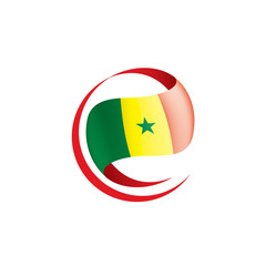 Senegal flag, vector illustration on a white background