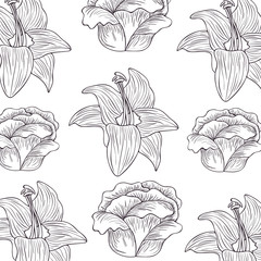 pattern flowers and leafs isolated icon