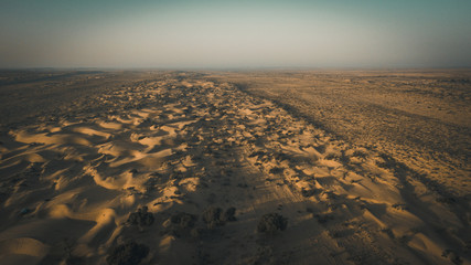The Thar desert in the border of India and Pakistan