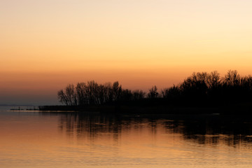 Fototapeta na wymiar Sunset at Lake Balaton, Hungary