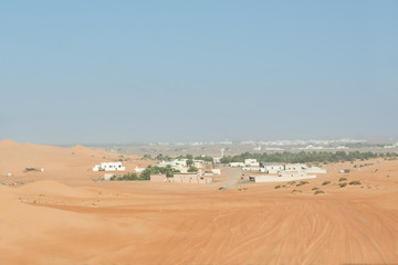 Suburbs of the Bediyah country bordering Wahiba Sand Desert (Oman)