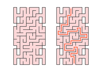 Abstact labyrinth. Game for kids. Puzzle for children. Maze conundrum. Color vector illustration.
