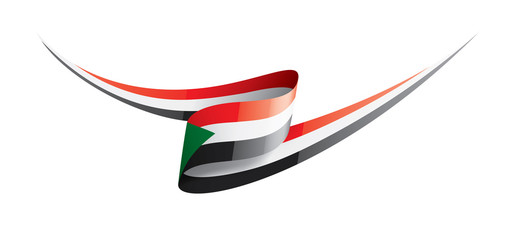 Sudan flag, vector illustration on a white background